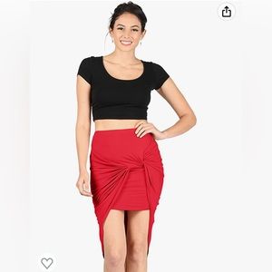 Asymmetrical mini skirt
